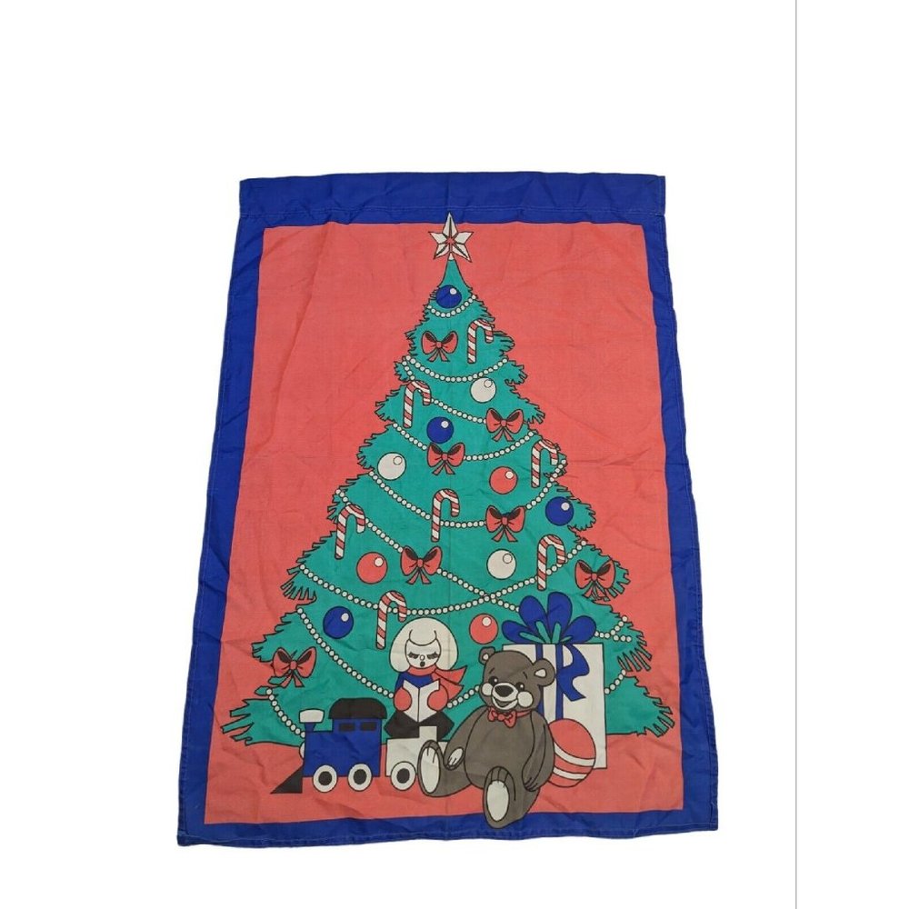 Garden Flag Christmas Tree w Presents FLAG NYLON 29" X 41.5